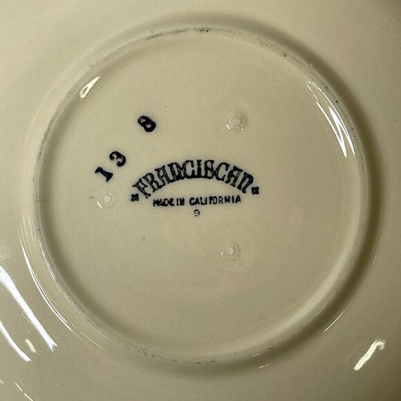 Set of Vintage Franciscan Drinkwear 2 Tea Cups & 2 Saucers Plates USA/England - Picture 13 of 16